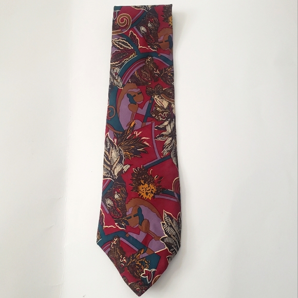 Structure Other - Imported Italian Fabric Vintage Burgundy Men Tie
